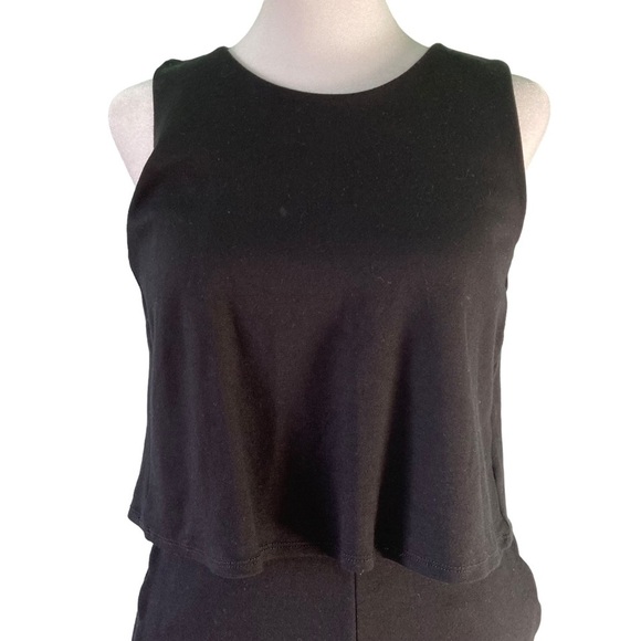 ANTHROPOLOGIE Freya Sleeveless Scalloped Trim Essential Black Jumpsuit (Size 4) - Picture 4 of 15